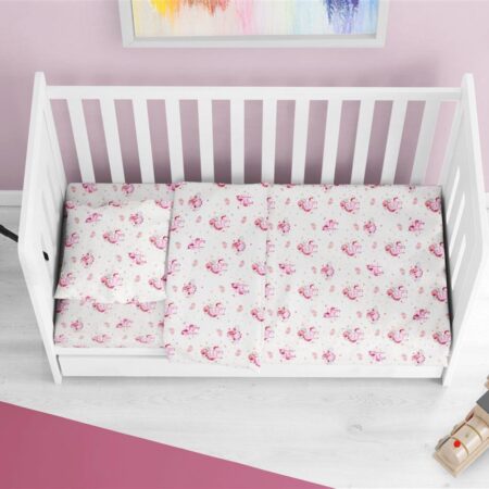 ΠΑΠΛΩΜΑ ΕΜΠΡΙΜΕ bebe Unicorn 208 120X160 White-Pink Cotton 100% 31111121026 DIMcol