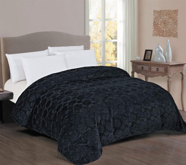 Κουβερτοπάπλωμα Γούνα-Sherpa 730 gsm 1830 Black 160X220 100% Polyester 33421006036 DIMcol